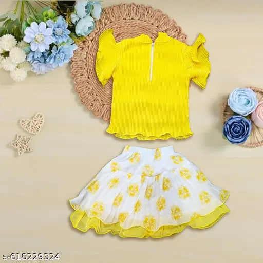 Chic Pleated Two-Piece Set for Toddler Girls | Special Occasion Outfit (Ages 18 Mo - 3Yr)