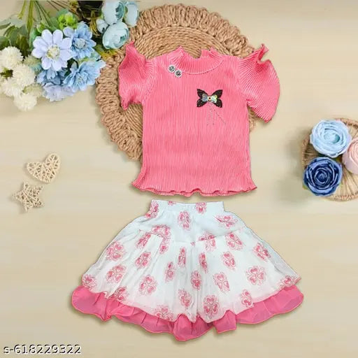 Chic Pleated Two-Piece Set for Toddler Girls | Special Occasion Outfit (Ages 18 Mo - 3Yr)