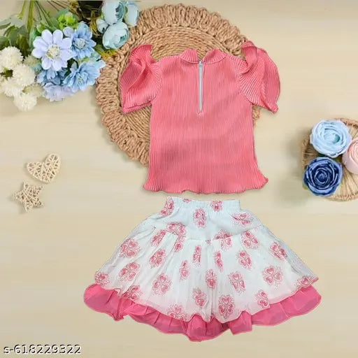 Chic Pleated Two-Piece Set for Toddler Girls | Special Occasion Outfit (Ages 18 Mo - 3Yr)